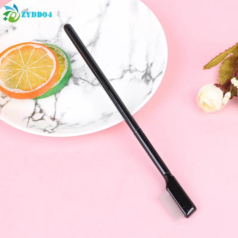 ● 1/2 pièces en acier sourcil cils peigne Extension brosse métal peigne pinceaux de maquillage outil, 17.8 cm