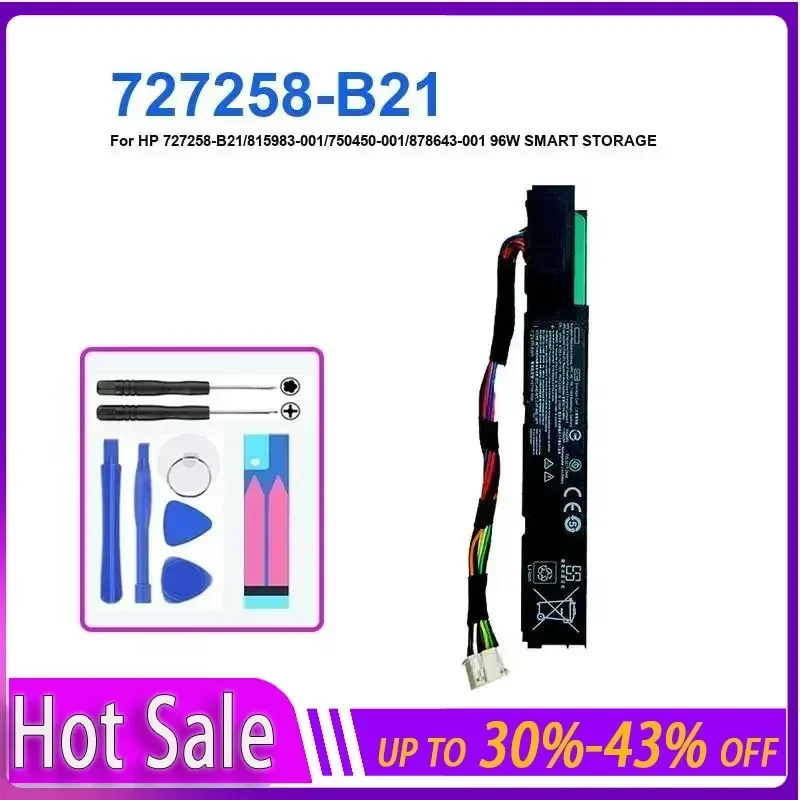 

Аккумулятор для устройства хранения 1100 мАч для HP 727258-B21/815983-001/750450-001/878643-001 96 Вт SMART STORAGE 727258-B21 Сменный аккумулятор