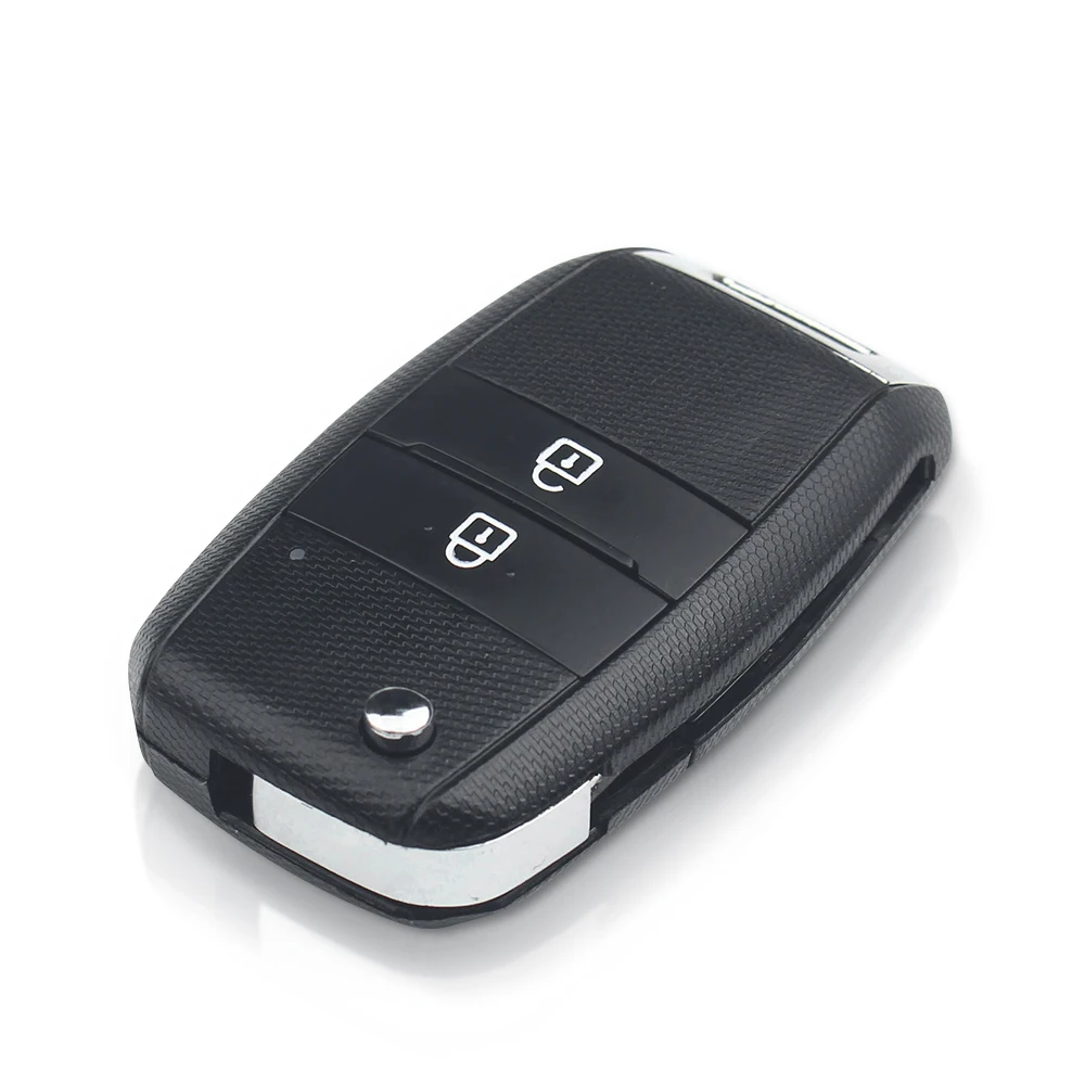 KEYYOU-carcasa plegable para mando a distancia, 2 botones, reemplazo de llave de coche, sin cortar, HY18 Blade, para Kia K3, K5