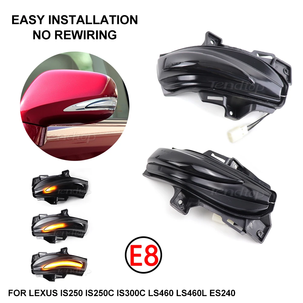 2pcs Dynamic Blinker LED Turn Signal Light For Lexus  IS250 250C IS300C LS460 LS460L ES240 Flashing Side Mirror Lamp