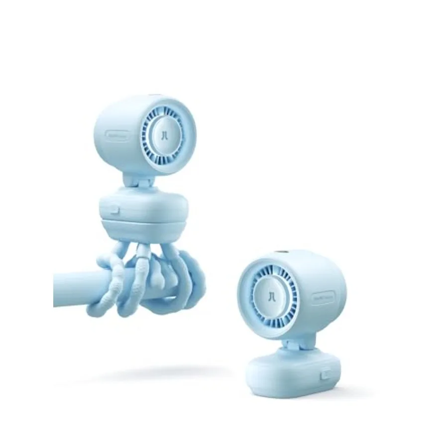 

2026 Stroller Fan Small and Stylish with 38H Cooling, Soft Night Light, One‑Click Detachable for Stroller or Desk, Safe Baby Fa