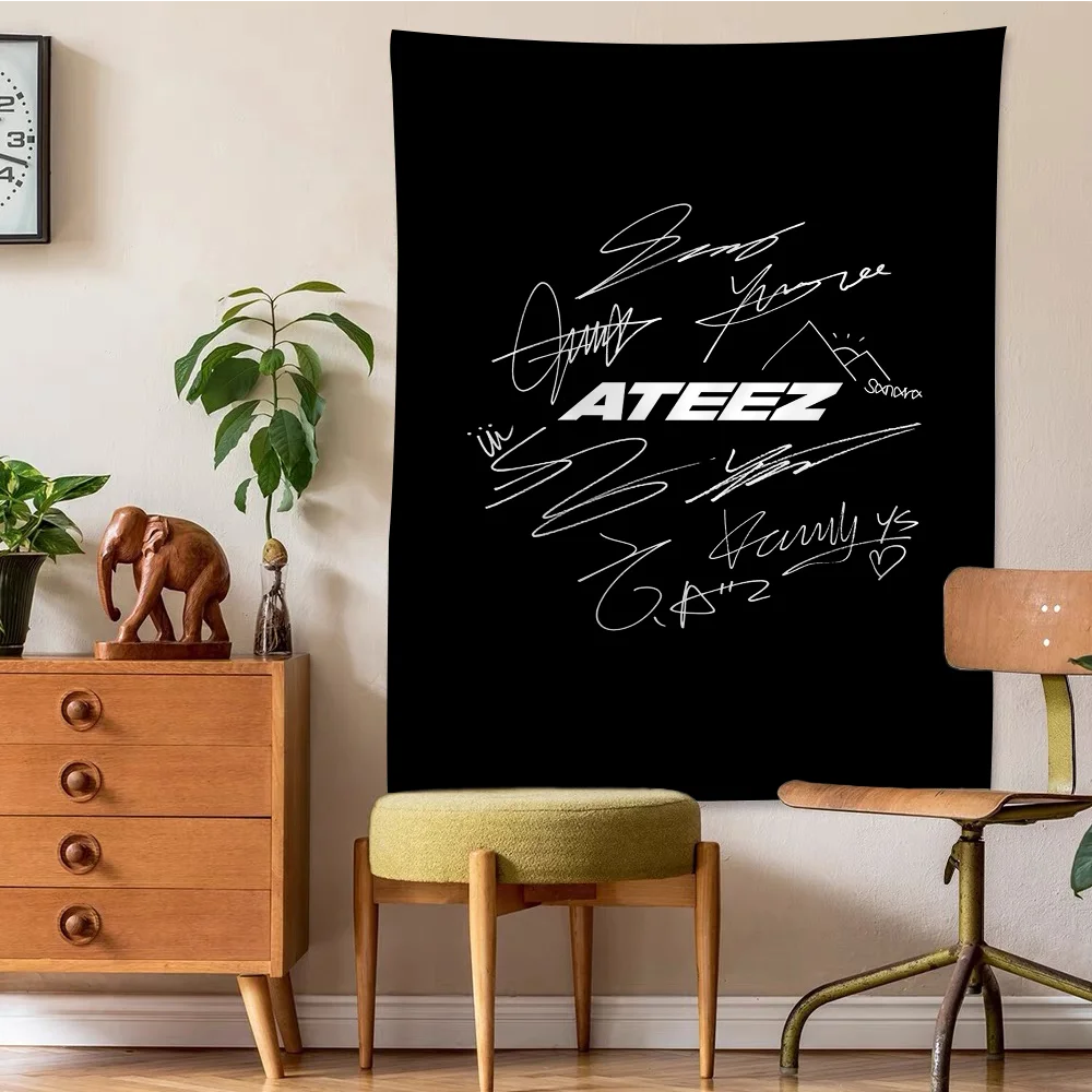 ATEEZ KPOP Colorful Tapestry Wall Hanging Bohemian Wall Tapestries Mandala Wall Hanging Sheets