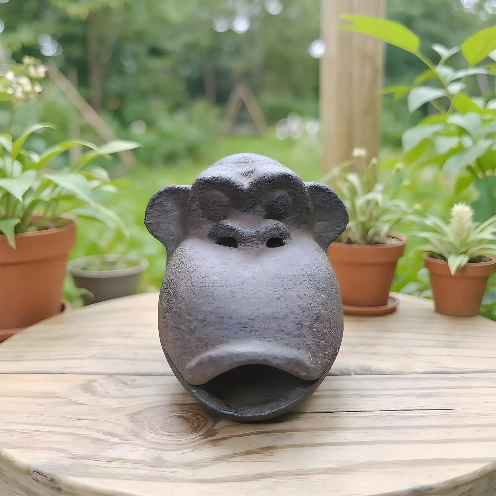 屋外灰皿パティオ用防水アイアンモンキー屋外灰皿蓋付きメンズアクセサリートイレホームポーカーウイスキー