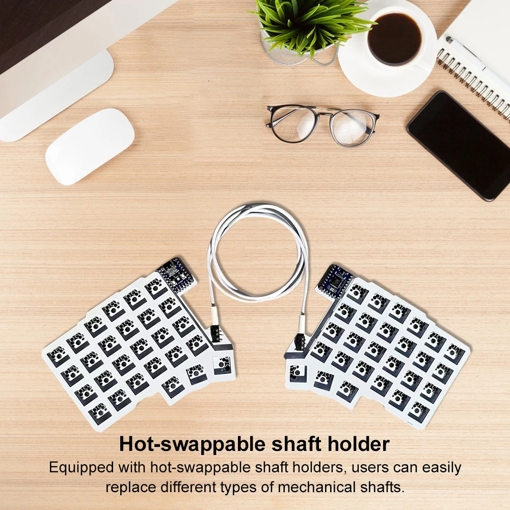 Split Keyboard Wired Programmable Keyboard Hot Swap Left Right Hand Keyboard Support QMK/VIAL Customized PC Gamer Accessories