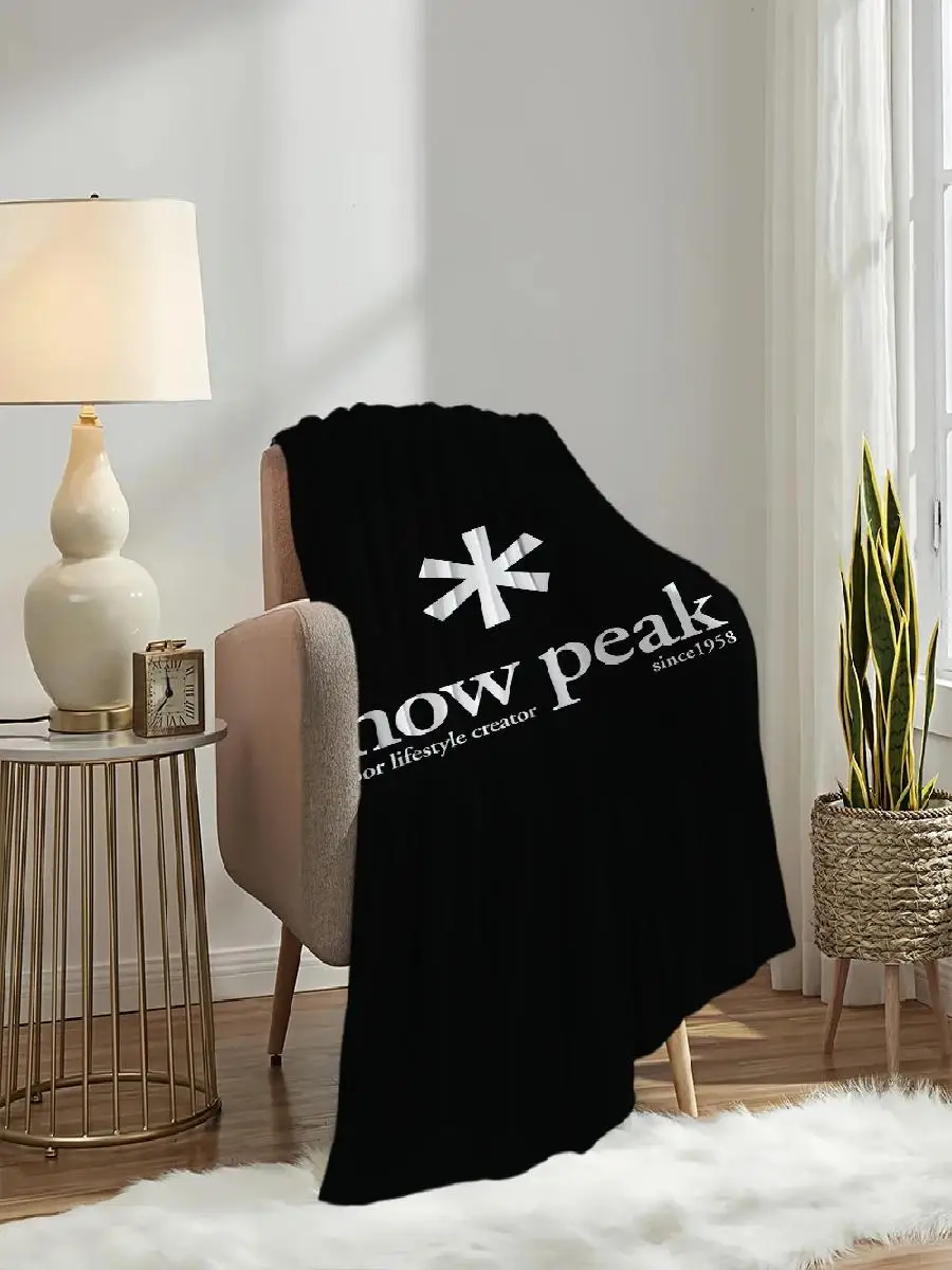 Soft Plush Throw Blanket with Snow Peak Logo  Warm  Stylish for Living Room Bedroom Travel Kids Gifts