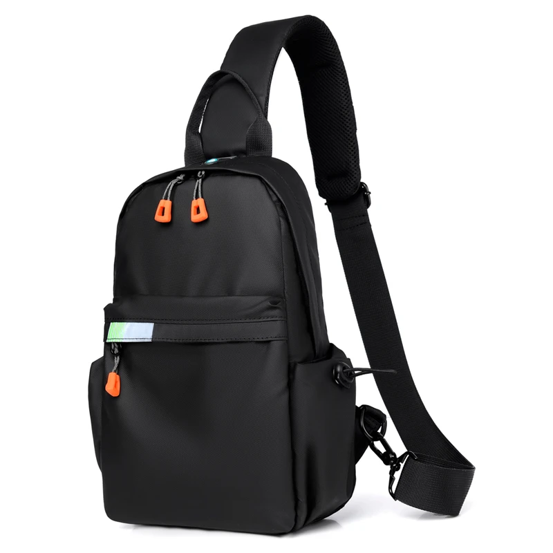 Toposhine Fashion Shoulder Bag Safe Reflective Strip Crossbody Bag Lovers Locomotive Chest Bag Youth Leisure Sports Fitness Bag