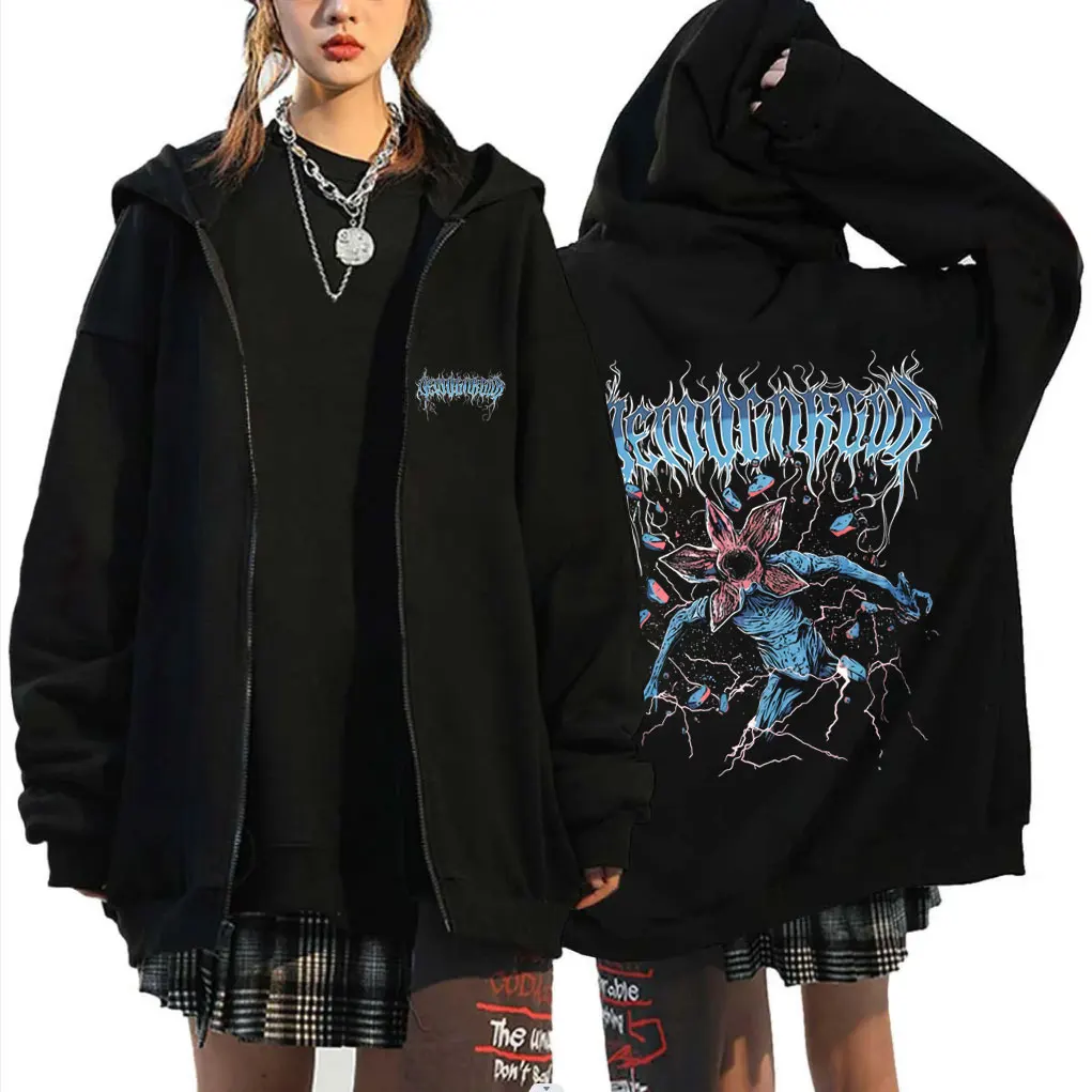 

The Demogorgon Cannibal Flower Monster Merch Zipper Hoodie Men Women Clothing Fashion Casual Oversized Zip Up Jacket Streetwear