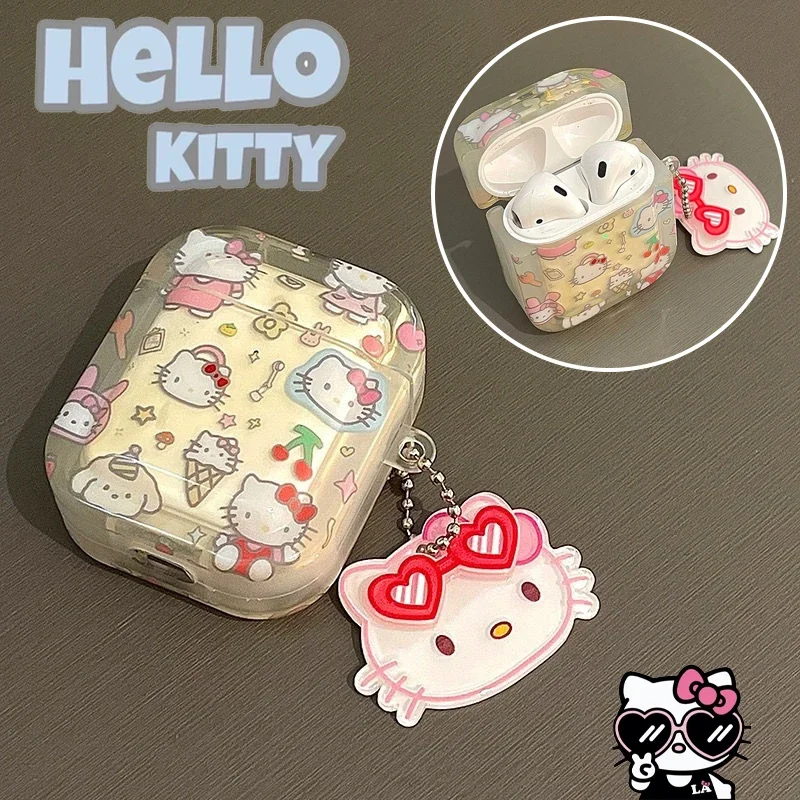 

Sanrio Hello Kitty Earphone Case for Airpods 1 2 Pro Creative Cute Transparent Anti-fall Shell for Airpods 3 Protective Cover