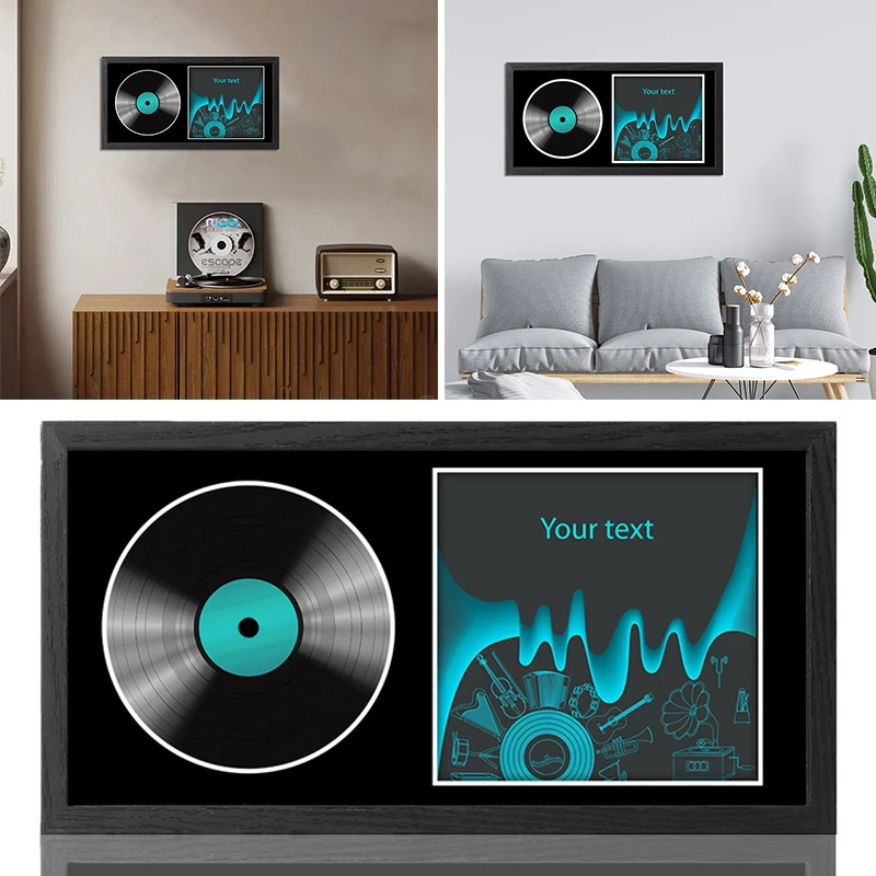 CD Display Frame Home Decor Birthday Gift for Music Lovers Protective CD Box, Excluding CD or Photos, Wall Mounted Desk Ornament