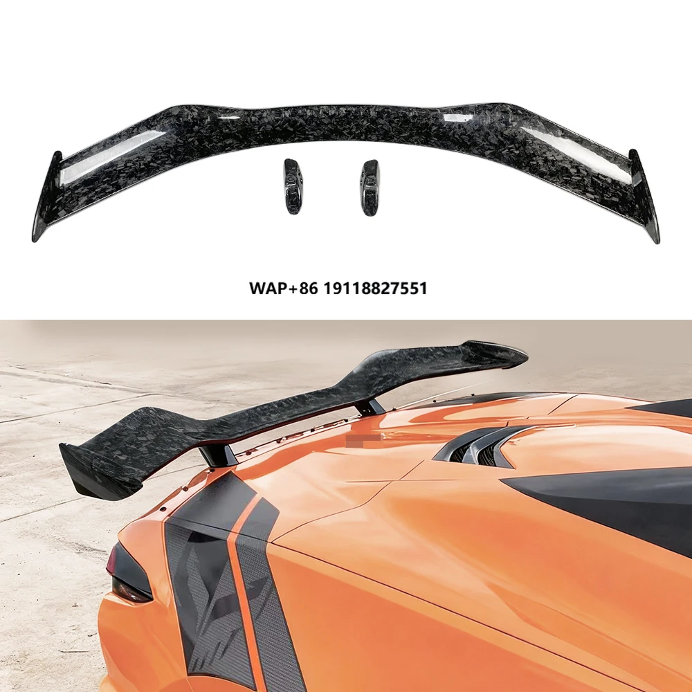 

New Arrival Wet Forged Carbon Fiber Rear Trunk Wing for Corvette C8 Z06 Rear Wing