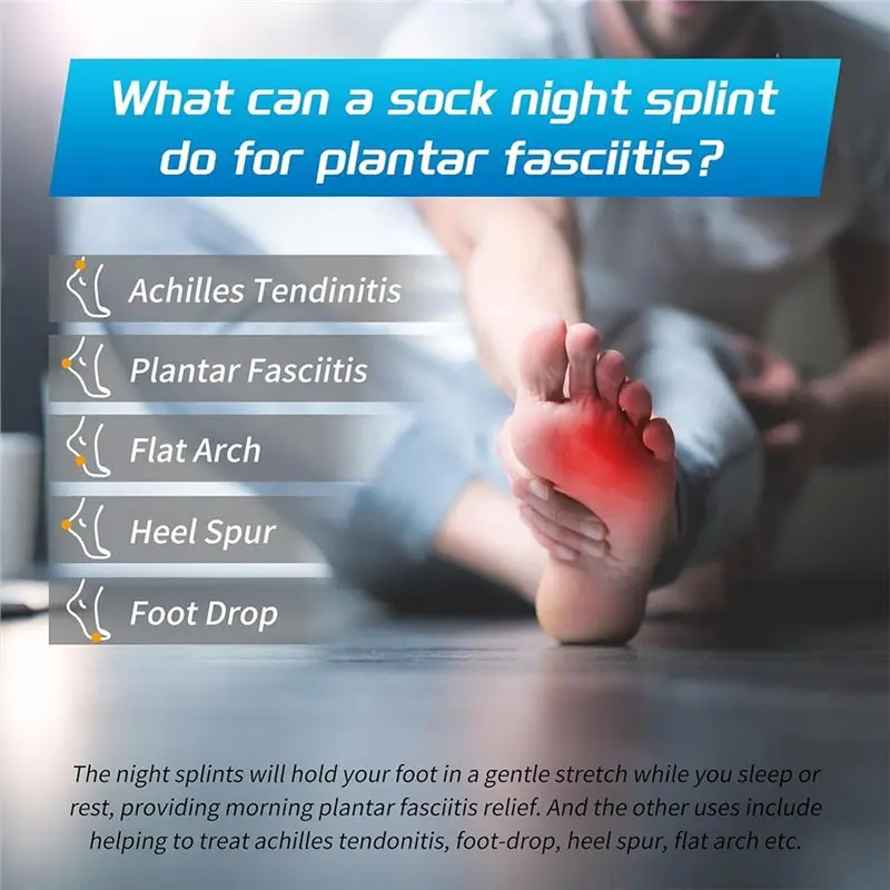 Brace For Plantar Fasciitis Night Splint Sock With Massage Ball Unisex Stretch Strap For Foot Pain Relief
