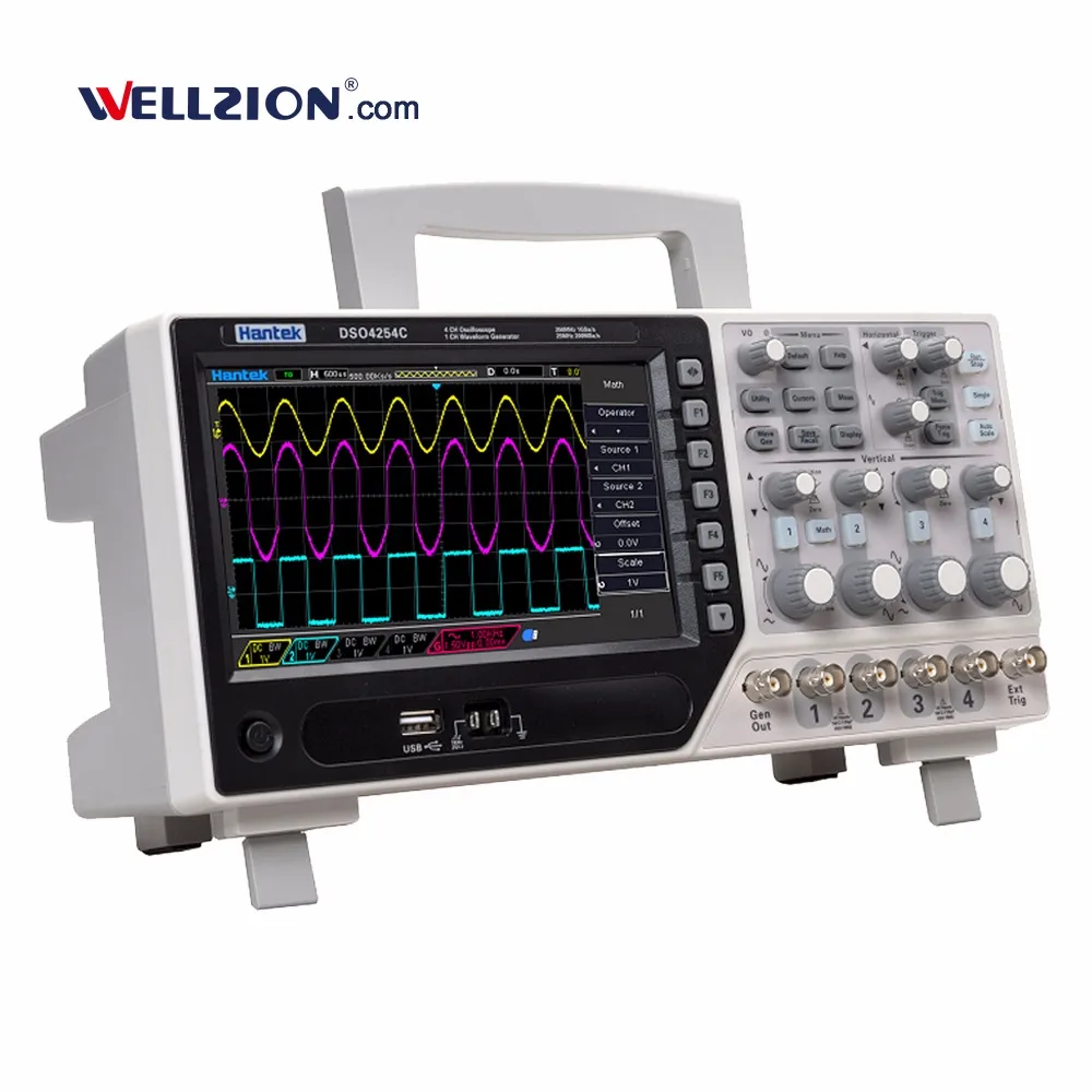 DSO4254C,250MHz Bandwidth 7 inch TFT LCD 4 Channel Digital Oscilloscope