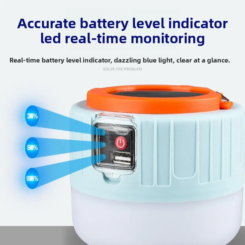 

Solar-powered Energy-saving Camping Light Bulb, Waterproof LED Emergency Lamp for Street Stall & Outdoor Use
