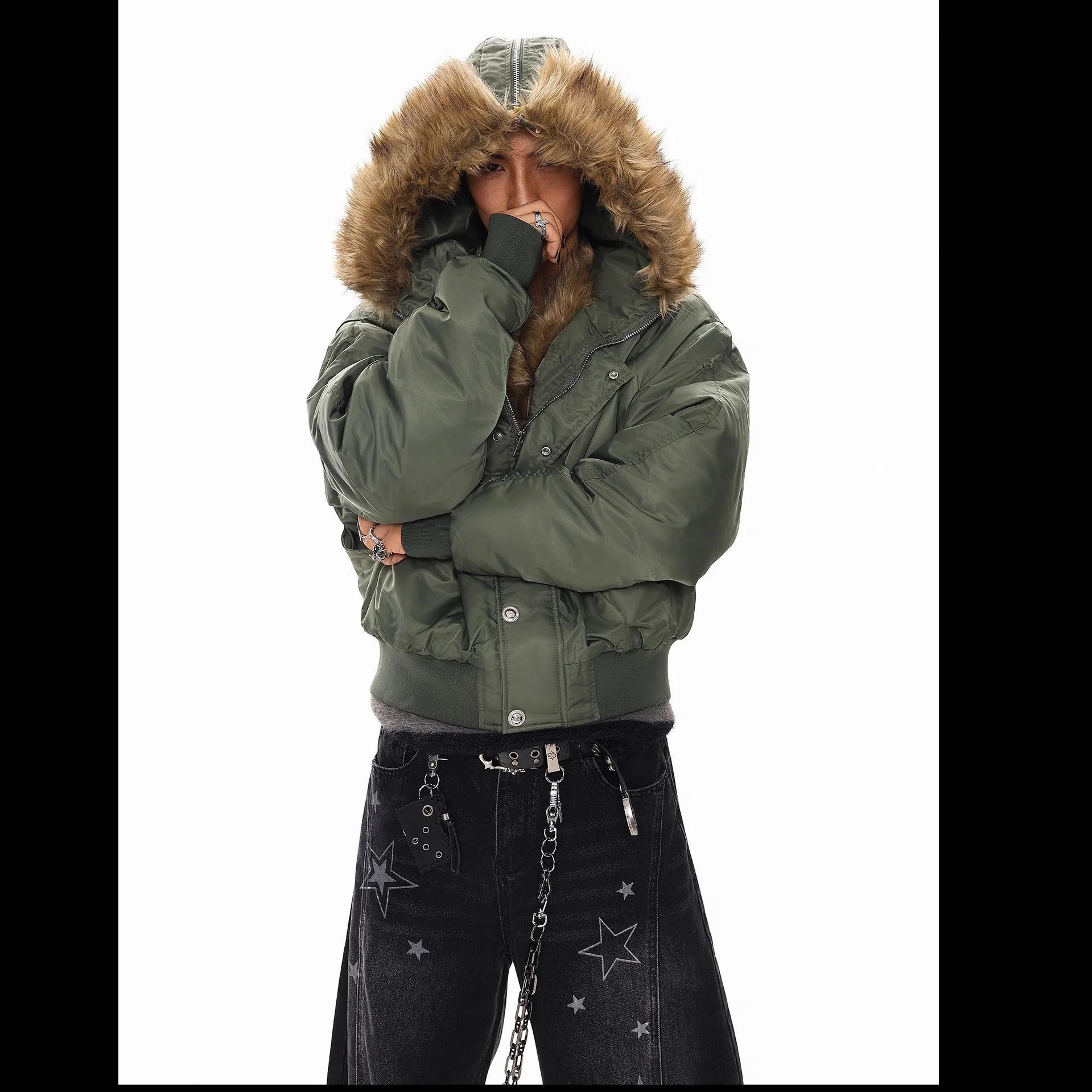 

Fur Collar Olive Jackets Mens Suede Western American Style Desert Field Cozy Soft Lined Warm Autumn Spring Brown Tan Grey Therma