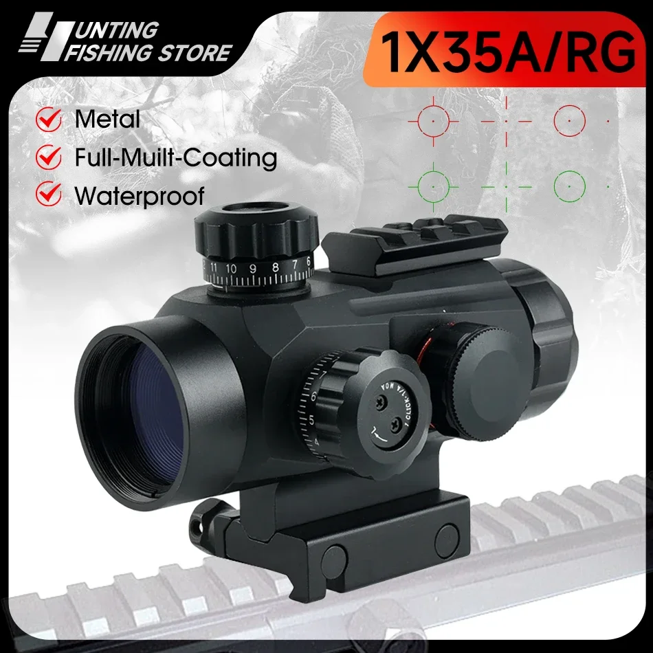 

1X35 A/RG Reflex Red Dot Sight Rifle Scope Four-point Hunting Optical Air Gun Sight Suitable for 20mm Picatinny Rail