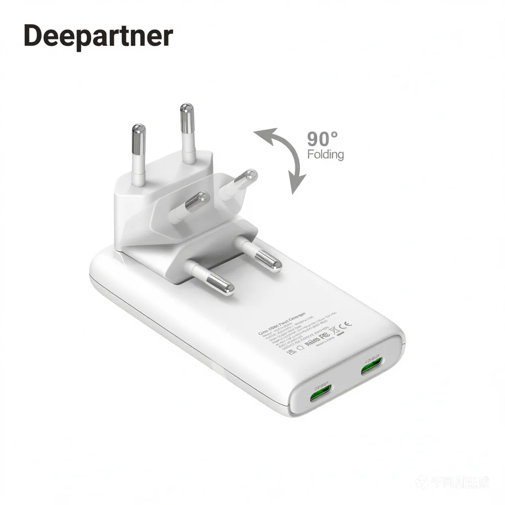 65W Dual Type-C GaN Fast Charger EU Foldable Plug PD QC Quick Charge Small Portable Power Brick for iPhone Samsung iPad Tablet - view 3