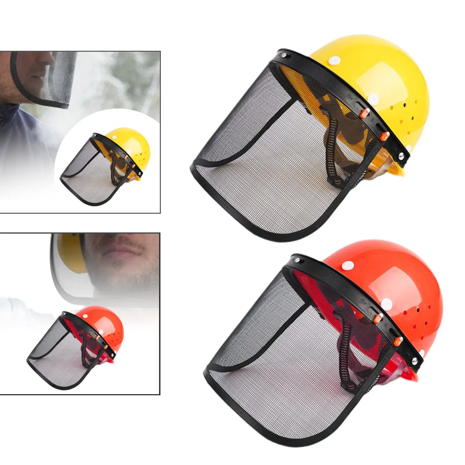 Protective Hat with Steel Mesh Face Shield for Garden Mowing Forestry Work Safety Helmet Lawn Trimming Visor
