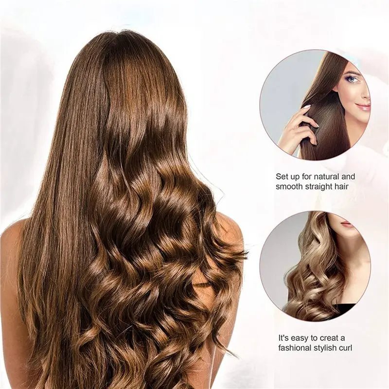 ABKR-3X 2-In-1 Electric USB Hair Straightening Brush Straightener Flat Iron Multifunctional Comb Straightening Styler