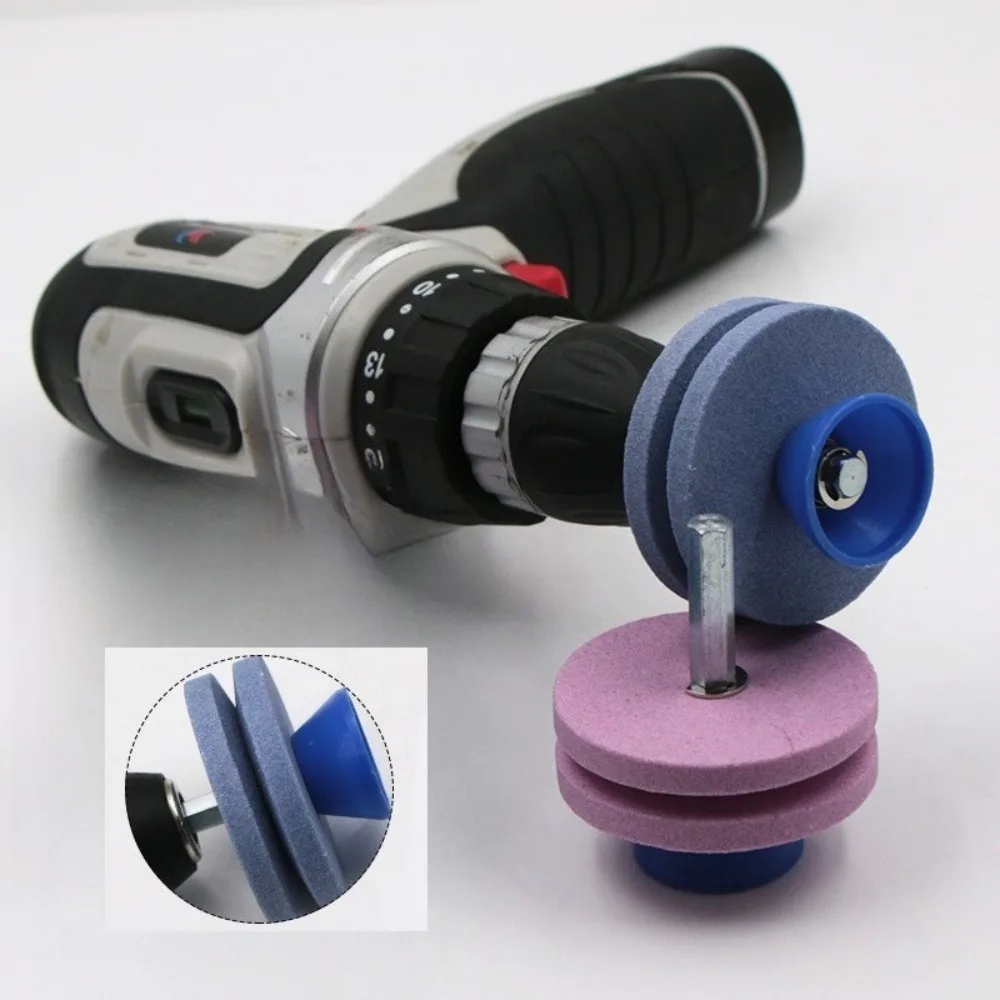Lawn Mower Blade Sharpener Grinding Wheel Drill Bit 7mm Shaft Multilayer Abrasive Stone for Garden Scythe Axe Knife Sharpening view 3