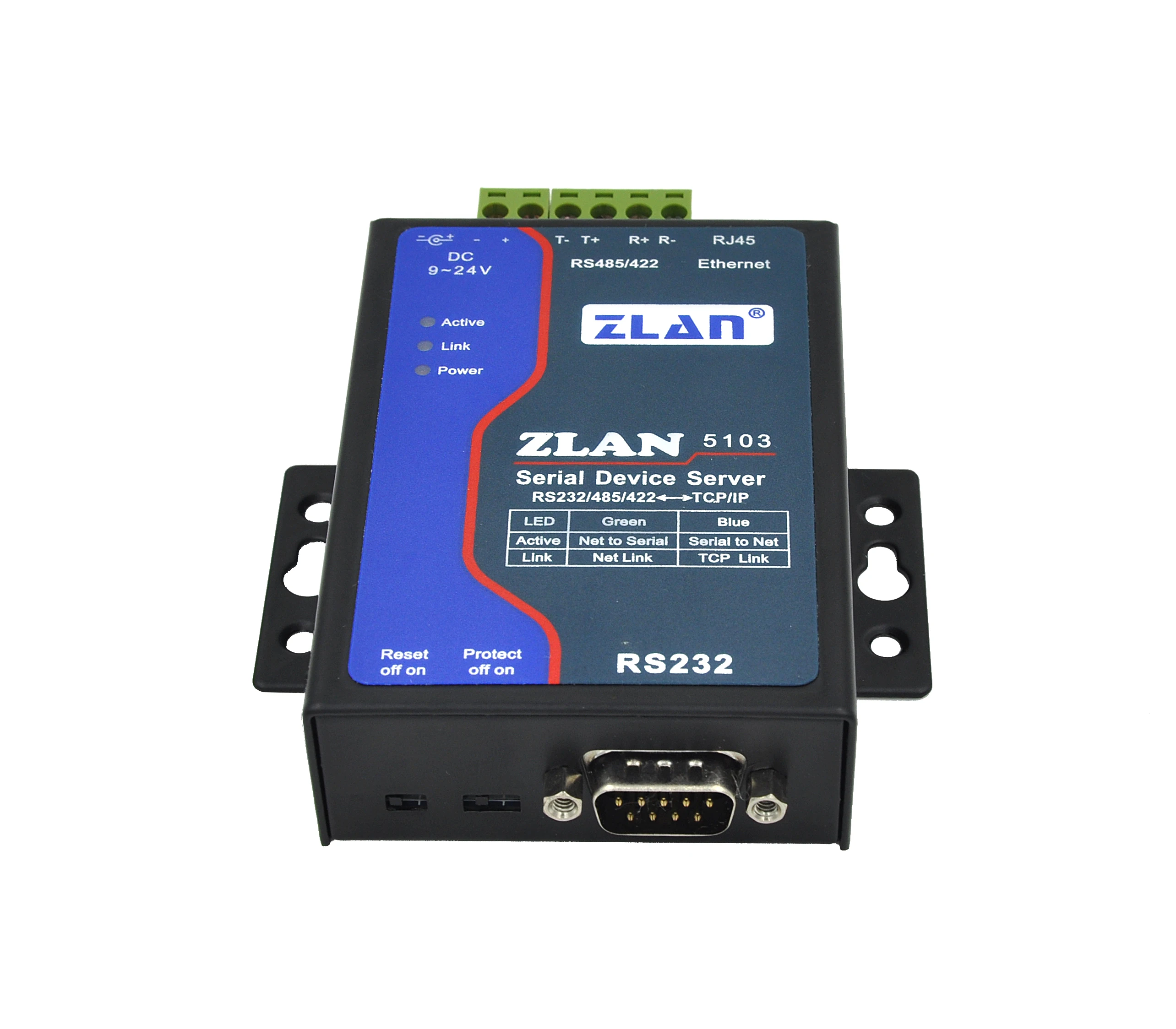 ZLAN5103 RS232 RS485 RS422 to Ethernet Serial Device Server RJ45 TCP IP LAN Converter