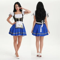 Yüksek kaliteli kadınlar cadılar bayramı alman karnaval yetişkin kostüm Oktoberfest bira kız kostümleri kızlar için S-2XL