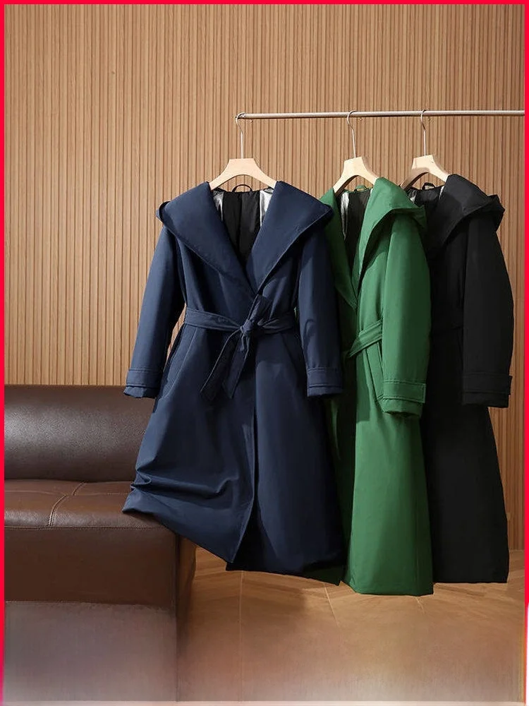 Chaleur et Sle : manteau Jaet en duvet d'oie mi-long pour femme Coupe-vent super cool matelassé haut de gamme résistant au froid