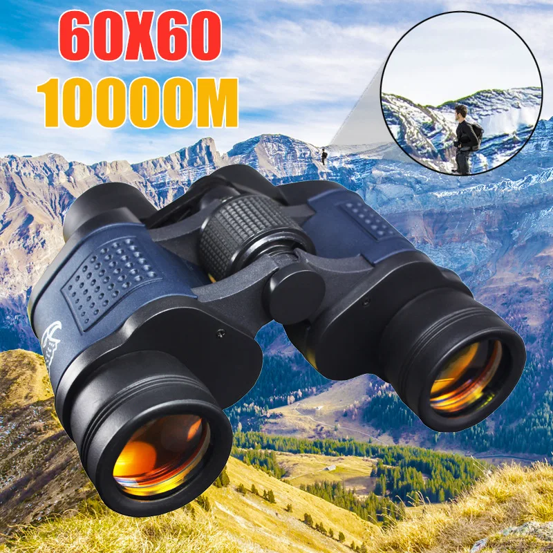 

60x60 High Power Binoculars With Coordinates BAK4 LowLight Night Vision Portable Telescope for Hunting Sports Travel Sightseeing