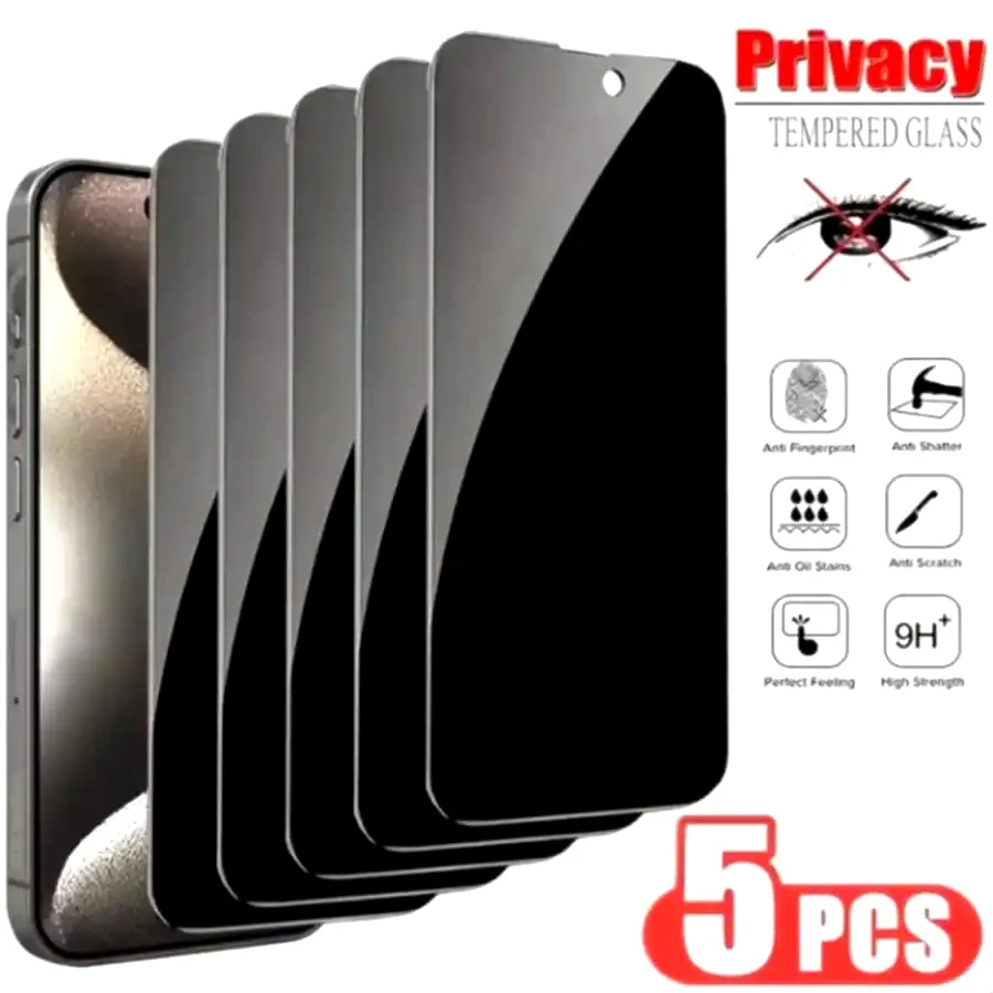 5pcs Tempered Glass Screen Protector, Suitable For IPhone 17/17 Pro/17 Pro Max/17 Air/16 Pro Max/15 Pro Max/14/13/12/11/Pro/Pro Max/Plus/X/XR/XS/XS Max, Anti-Scratch, Anti-Shock, Anti-Oil, Anti-Fingerprint