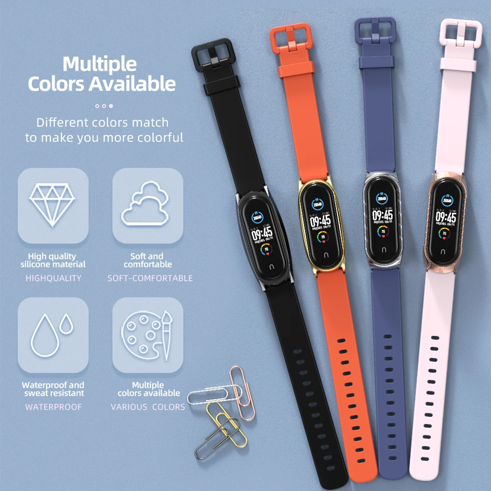 Pulseira para xiaomi mi band 9 8 7 6 pulseira inteligente para mi band 8 7 6 5 4 3 pulseira de silicone correa miband 9 8 pulseira