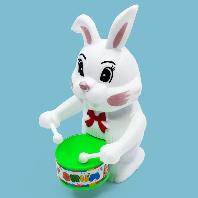 Cartton Rabbit Drumming Clockwork Wind-Up Toys for Children Funny Game Educational Baby Birthday Surprises Children\'s Day