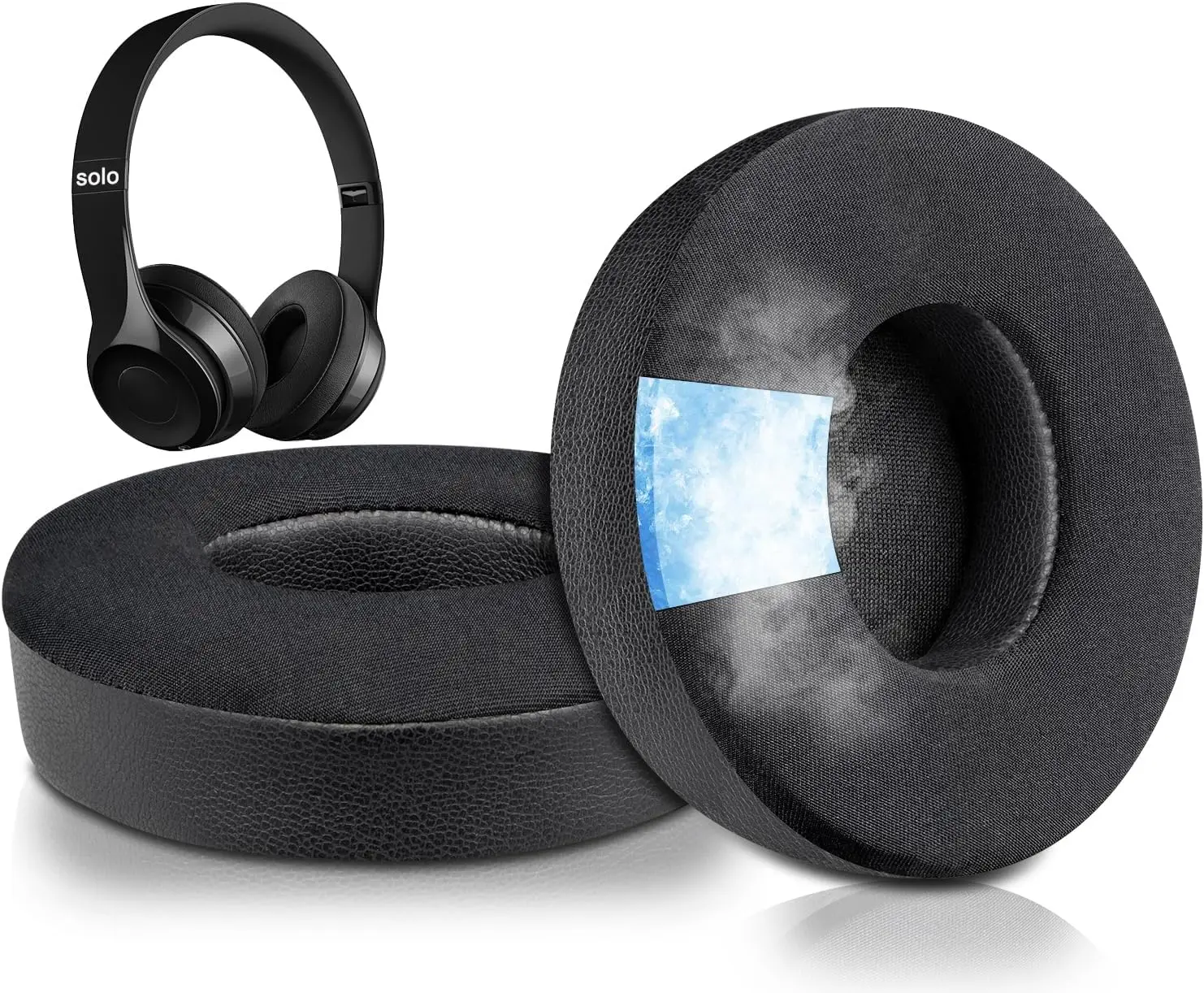 Cooling Gel เปลี่ยนแผ่นรองหูฟังสําหรับ Beats Solo 2 & Solo 3 หูฟังไร้สายบนหู, Solo2 Solo3 หูฟังพร้อม