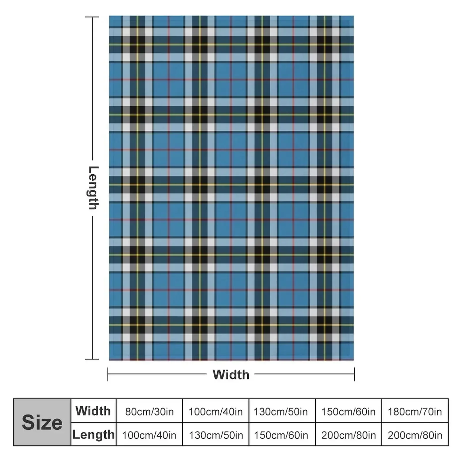 Thompson Blue Dress Tartan | Clan Thomson | Cute Tartan Throw Blanket Furrys Soft Plaid Blankets