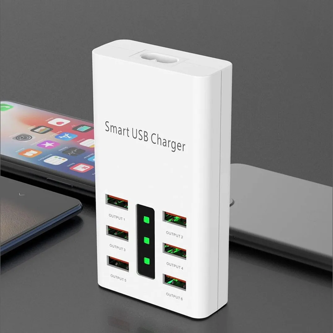 Fast charging head | 30W desktop phone charger studio 5A intelligent multi port 6 USB for easy portability