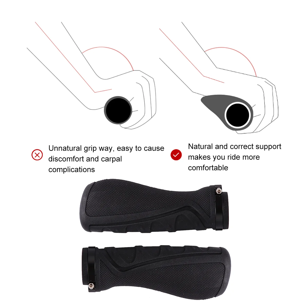 2 Pcs Handlebar Cover Grips Covers Bars for Bicycles Cycling Gloves Human