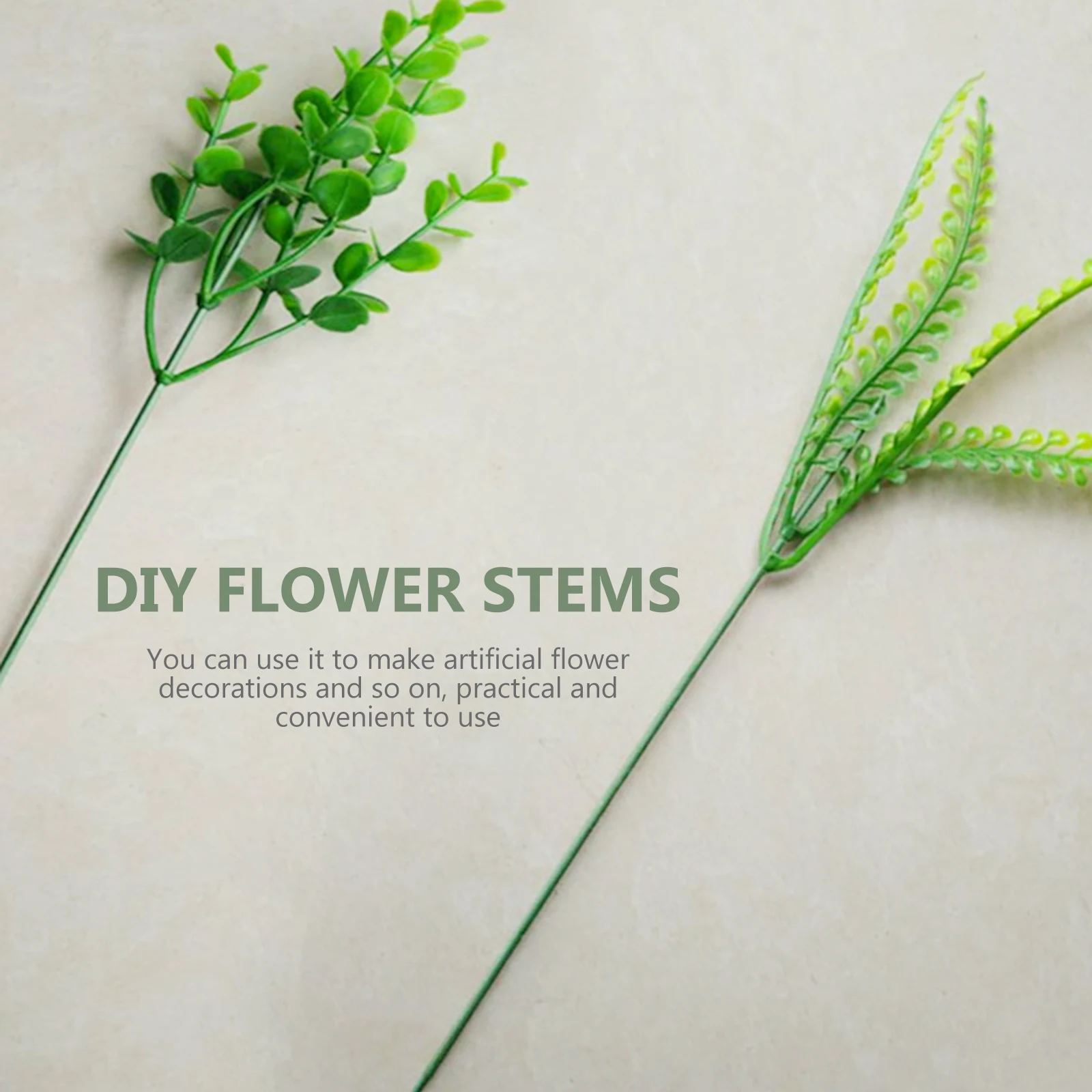 

100 Pcs Simulated Rose Branches Artificial Flower Stems Plastic Floral Picks Wire Craft Wedding Decorative Stems Bouquet