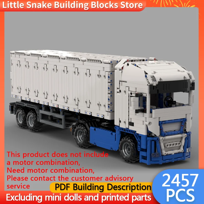 City Car Model MOC Building Bricks Heavy-Duty Truck With Trailer Modular Technology Children Holiday Gifts Assemble Toys Suit