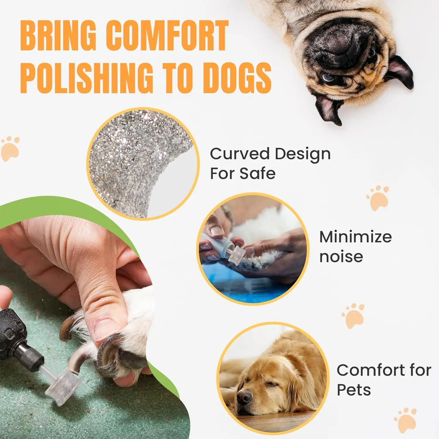 Diamond-Coated Rotary Nail Grinder Bit Low Noise 80 Grit Nail Trimmer Gentle Precise Control For Dremel Dogs Pet Nail Care Tool view 3
