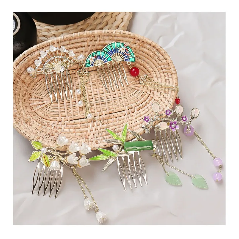 New Chinese style hairpin, coiled hair hairpin, Chinese style women's step shaking headpiece, tassel hair accessory