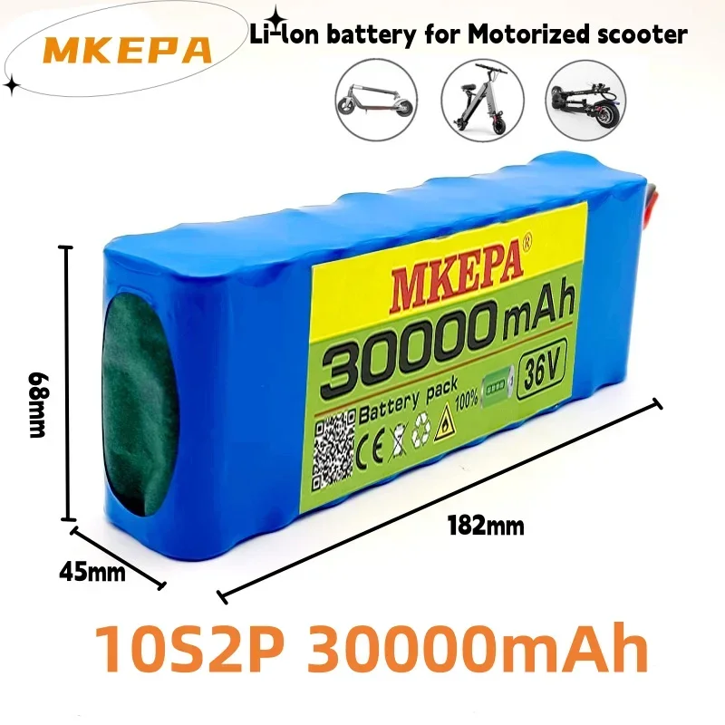 Air freight 10S2P 36V 30000mAh 36V electric scooter battery lithium battery, 500W electric scooter battery 36V+BMS