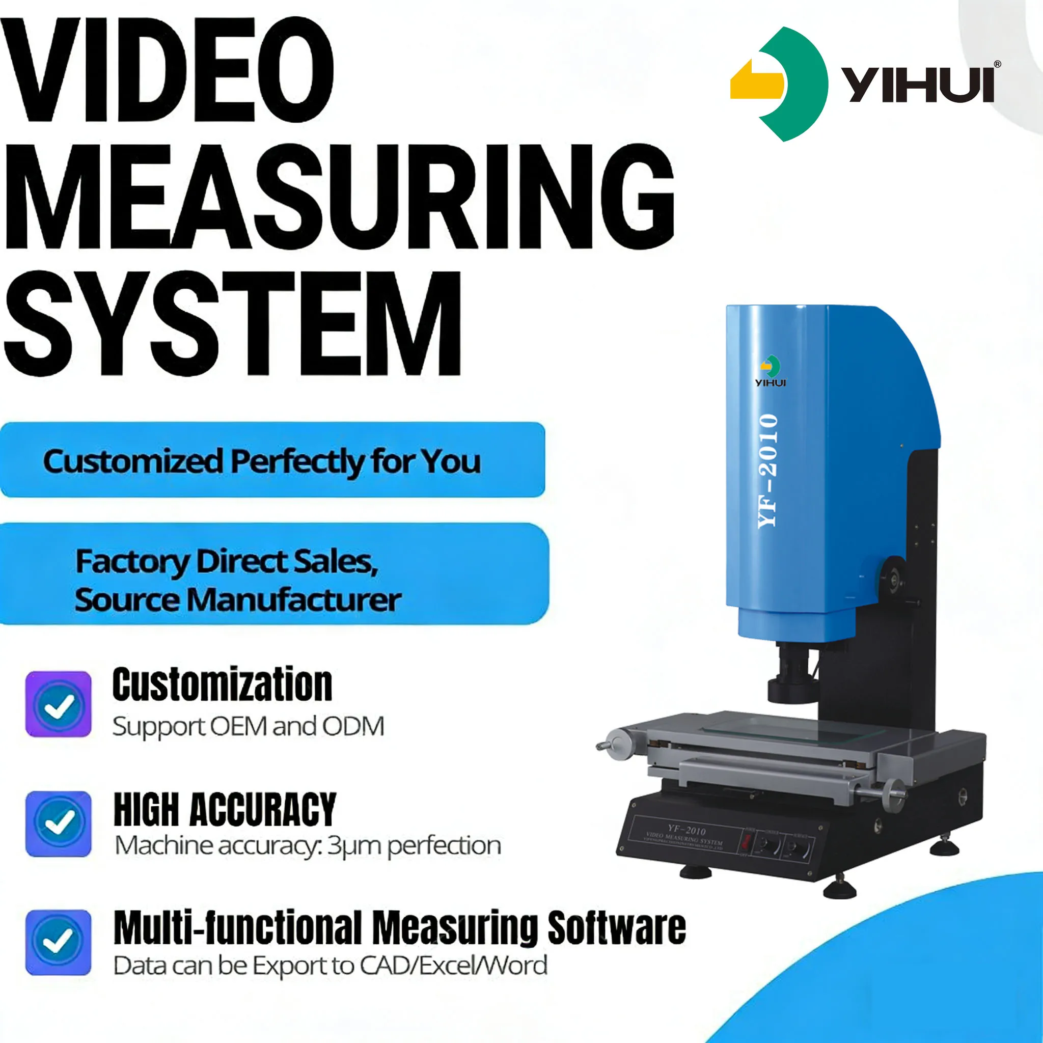 YF-3020T Hot Sale High Precision Manual 3D Vision Measuring Machine, Easy Operation 1-Year Warranty