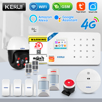 KERUI W184 4G Burglar Alarm System Tuya Smart GSM WIFI Anti Theft Alarm Kit Support Alexa Alarm Security System Motion Sensor
