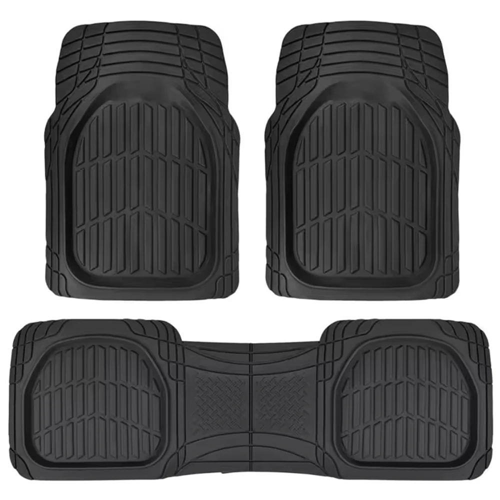 Tappetini universali per auto da 3 pezzi Tappetini in gomma resistenti per auto SUV camion Protezione per tutte le stagioni Trim per adattarsi