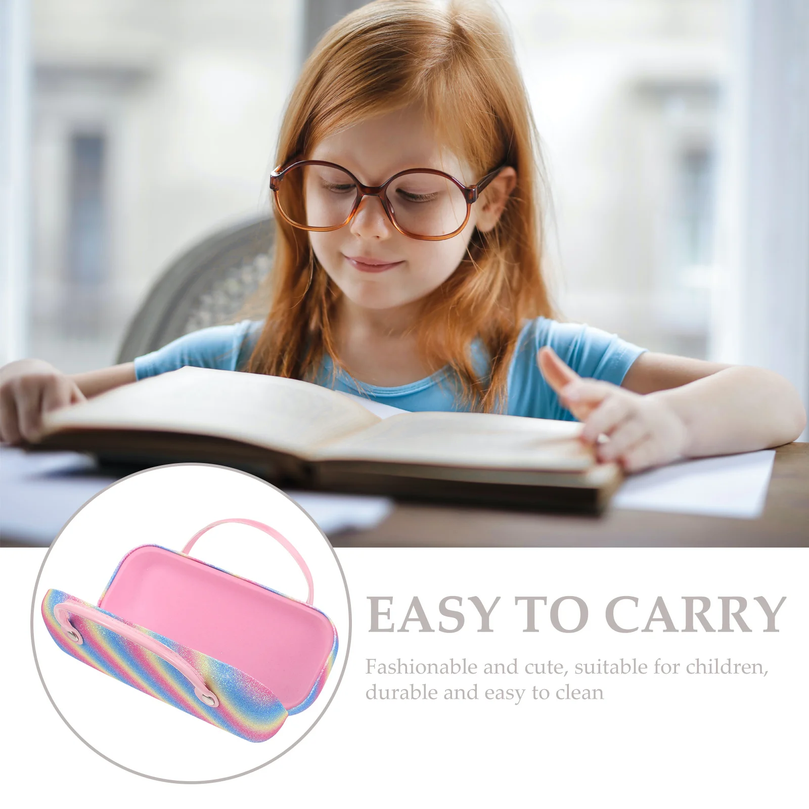 

Glasses Case for Cute Rainbow Fabric Coin Purse Portable Handheld Pencil Bag Storage Solution Multi Functional