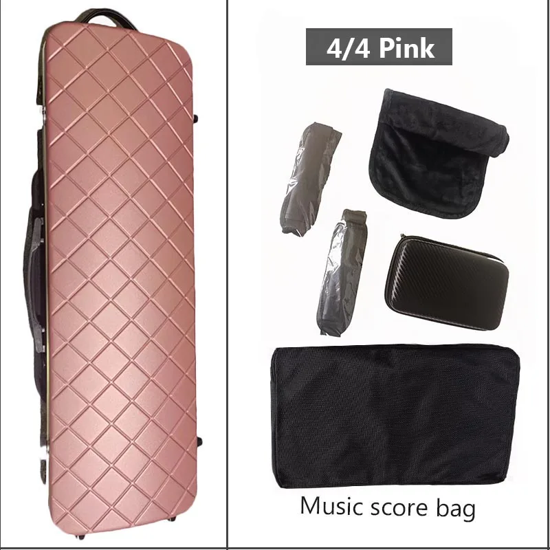 4/4 Square Violin Case lightweight Carbon fiber Box Waterproof Violin square Case Violin Box With hygrometer