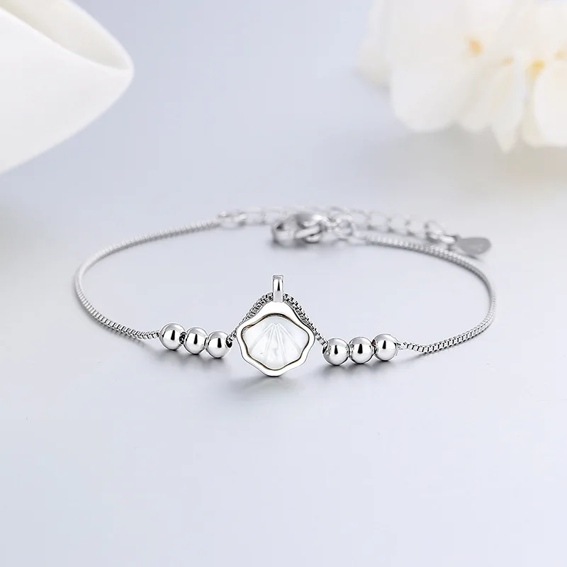 KOFSAC Sweet White Shell Bracelets For Women Fashion 925 Silver Jewelry  Exquisite Bracelet Cute Girl Birthday Present