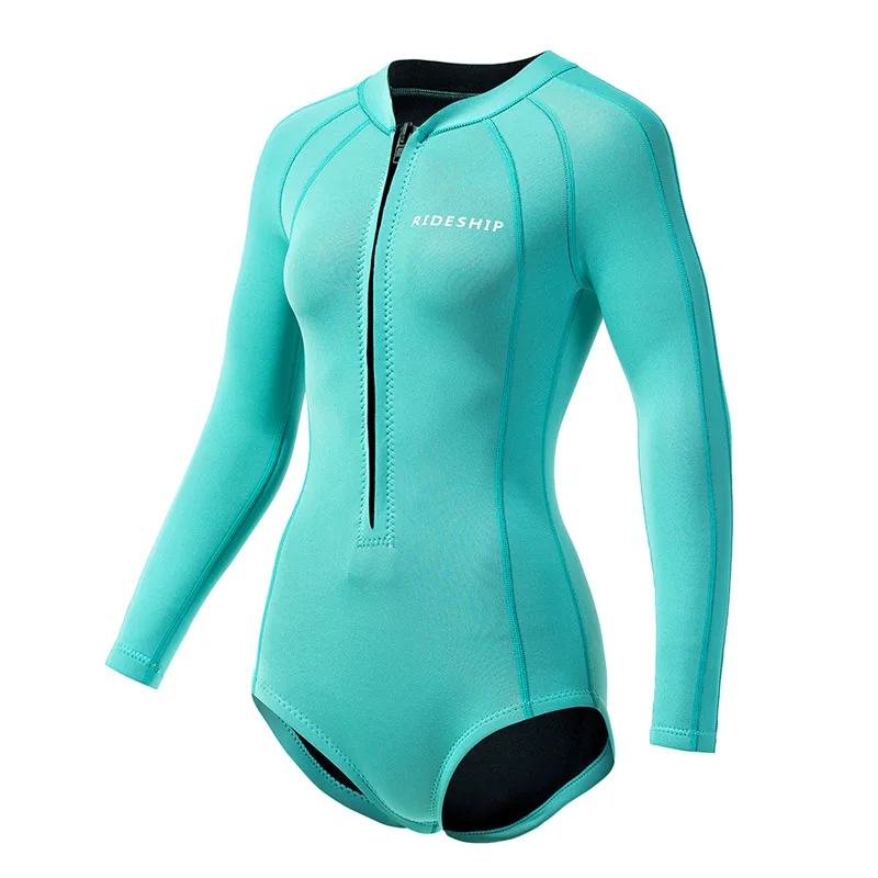 Split bikini women's 2MM one-piece wetsuit, sun protection, snorkeling, surfing jellyfish suit cold and warm triangular swimsuit