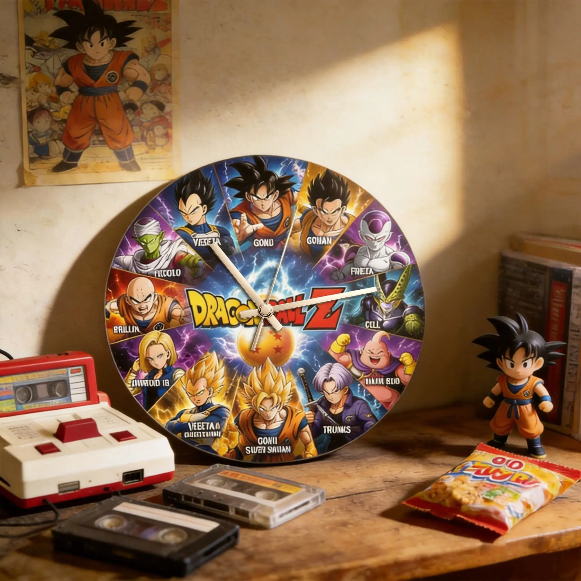 NEW Japanese Dragon Ball Z Anime peripheral wall clock Mute Vegeta Gohan Majin Buu Frieza Character clock bedroom living room