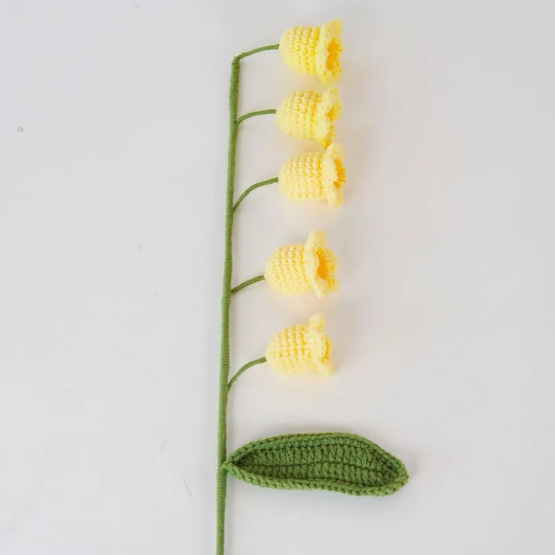 Finished Hand-woven Lily of The Valley Bouquet Diy Crocheted Simulated Bouquet Finished Knitted Ornaments Decorative Flowers