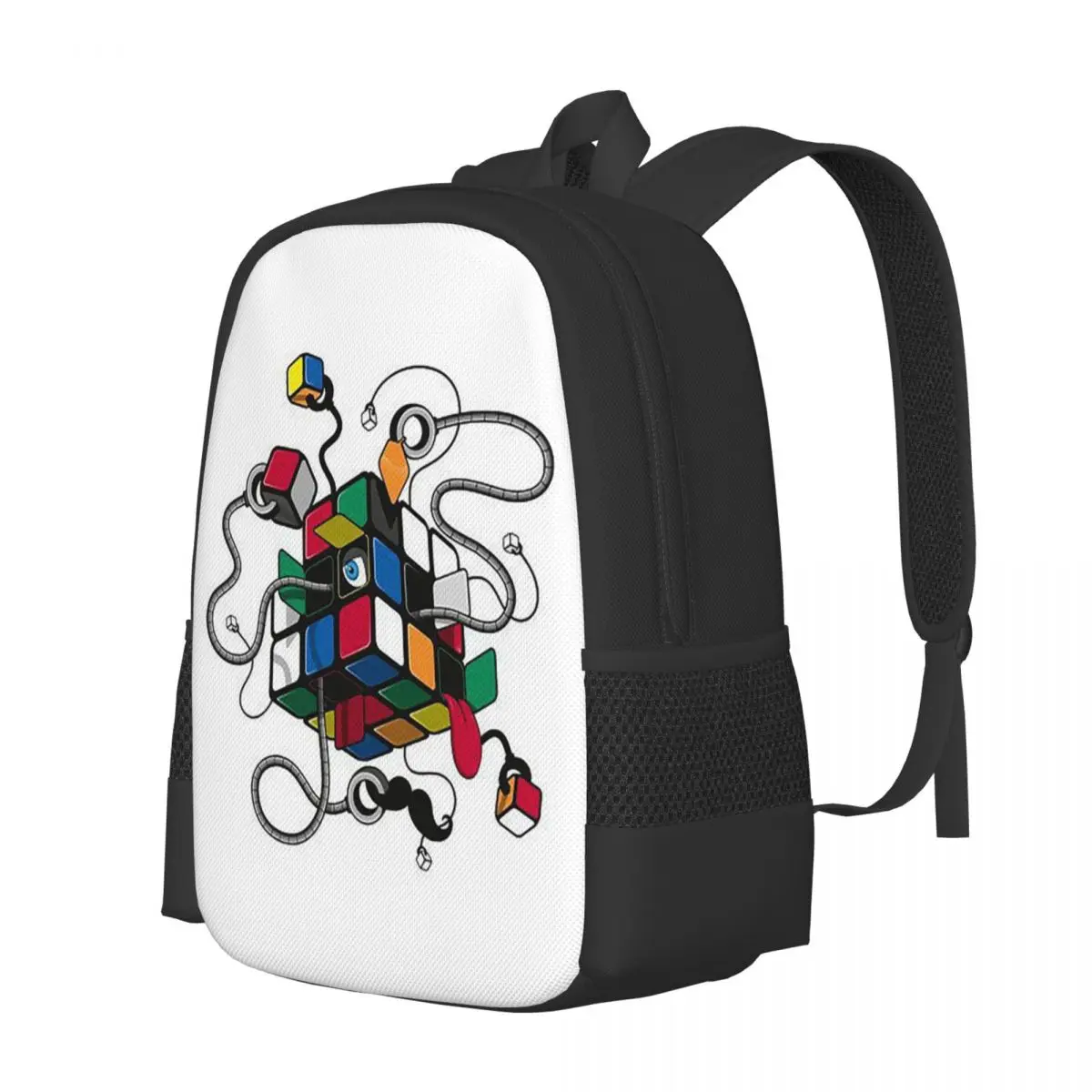 Rubix Rubiks Rubics Student Backpack School Bag Hiking Travel Daypack for Men Women Fashion Bookbag Shoulder Bags