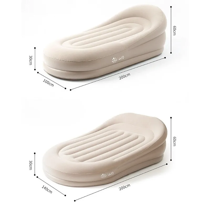 Portable Automatic Air Mattresses Inflatable Sofa Bed Built in Pump Lazy Lounger Flocked Fabric Ergonomic Camp Sleeping Gears view 6